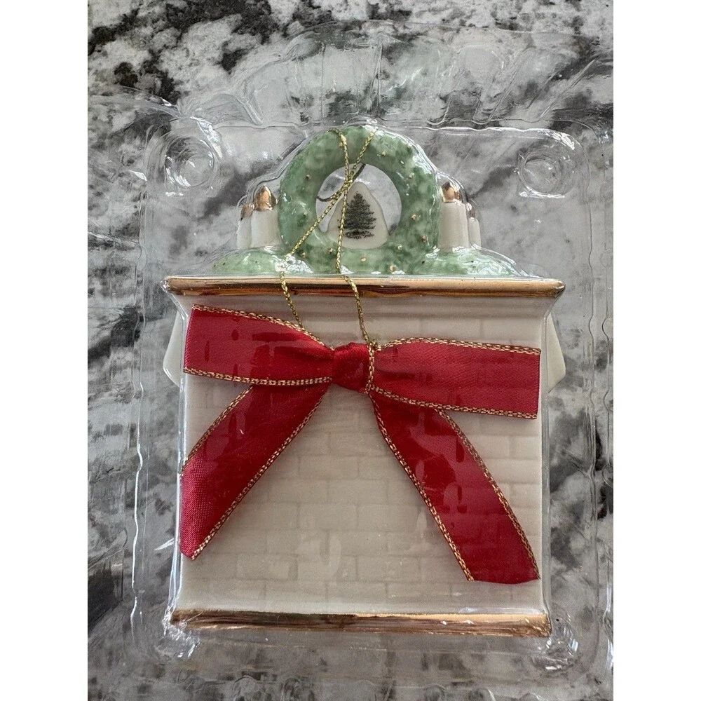 Spode Christmas Tree Holiday Our New First Home Fireplace 2011 Ornament
